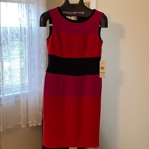 New Jones New York red/hot pink/black dress